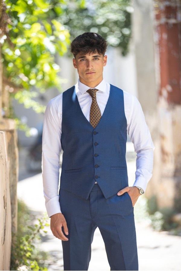Man's Blue vest mixed wool Man's Blue vest mixed wool