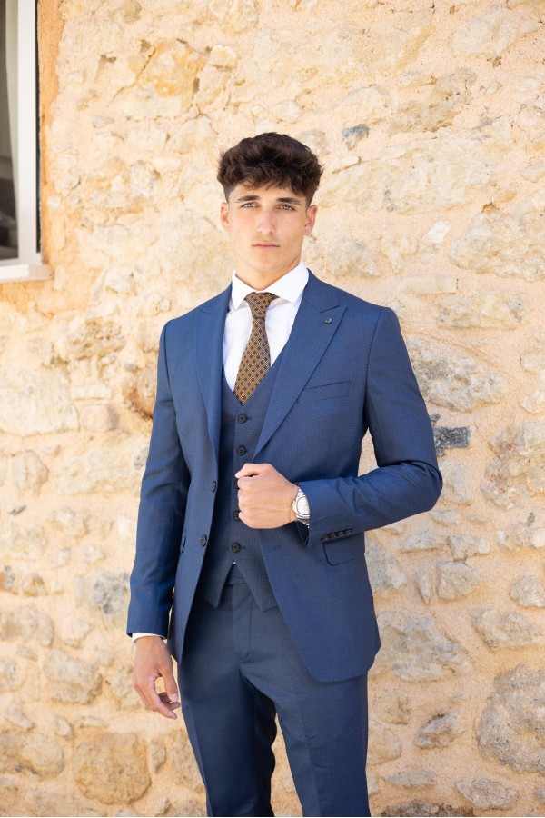 Man's Blue suit with texture weave Man's Blue suit with texture weave