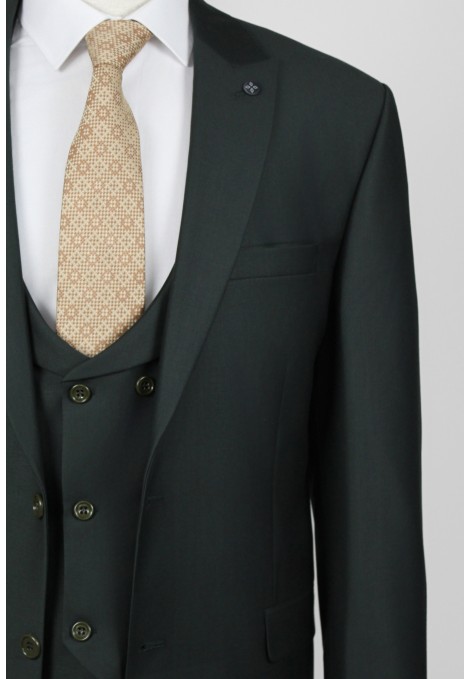 Man's dark green suit mixed wool