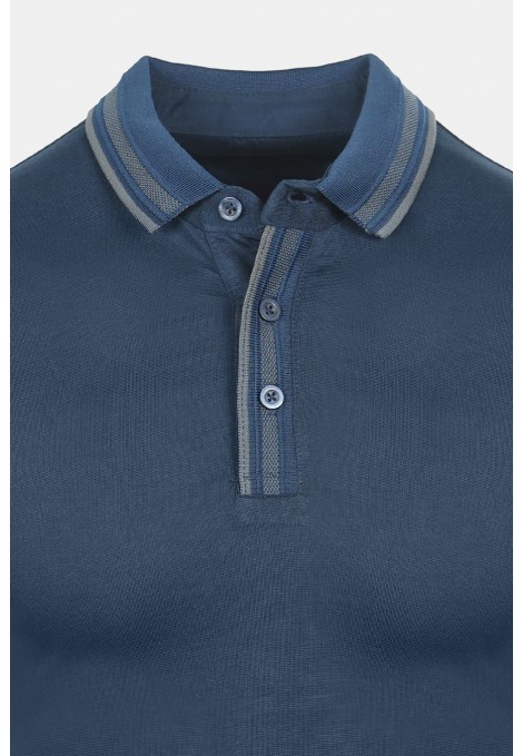 Man's dark blue polo t-shirt