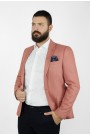 Ανδρικό σομόν σακάκι με σχέδιο ύφανσης mixed wool