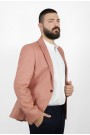 Ανδρικό σομόν σακάκι με σχέδιο ύφανσης mixed wool