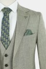Man's olive green suit mixed wool