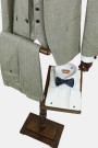 Man's olive green suit mixed wool