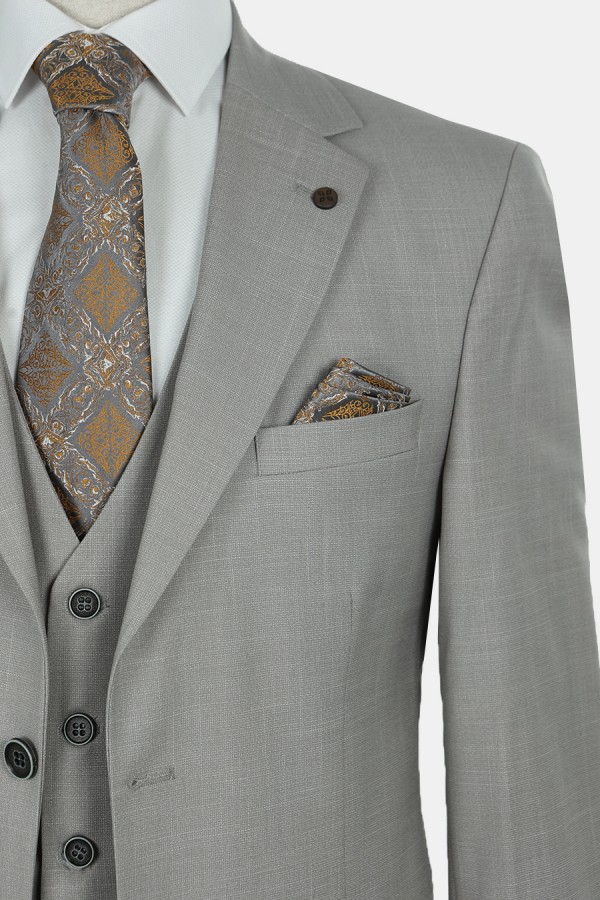 Man's light grey mixed wool suit