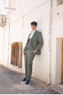 Ανδρικό πράσινο κοστούμι mixed wool Ανδρικό πράσινο κοστούμι mixed wool