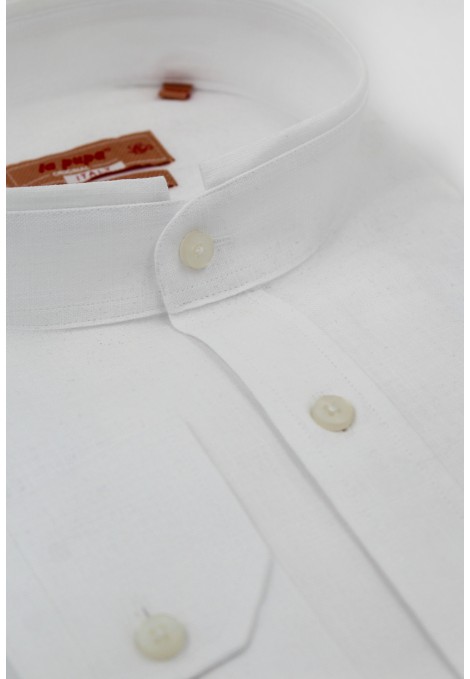 Man's white linen shirt mao 