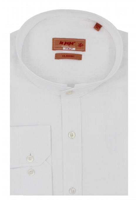 Man's white linen shirt mao 