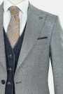 Man's grey mixed wool suit with textured weave