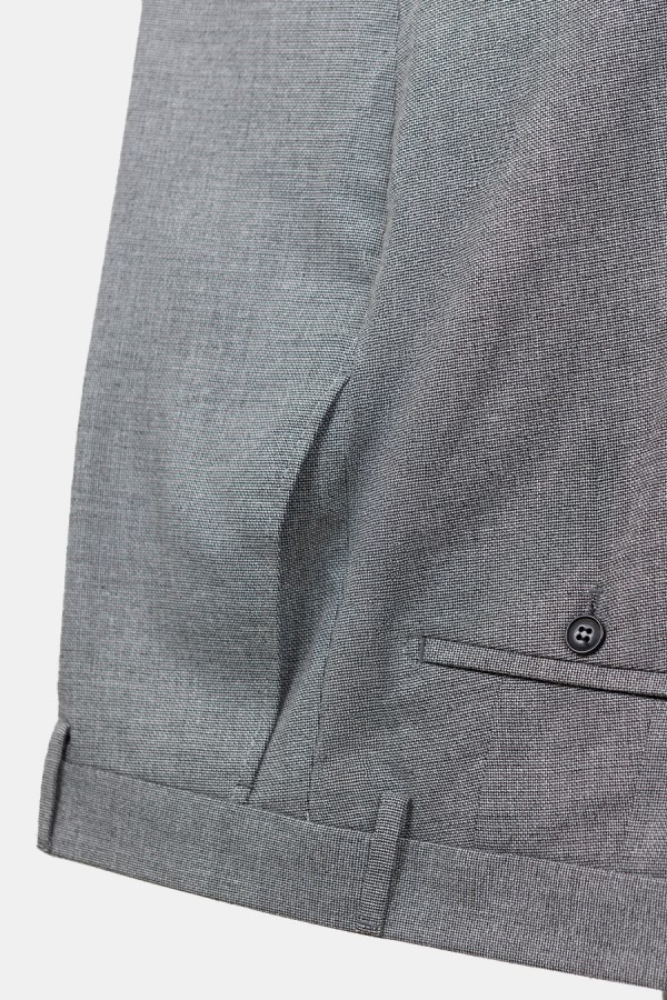 Man's grey mixed wool suit with textured weave