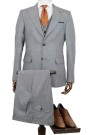 Man's grey mixed wool suit with textured weave