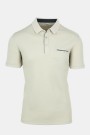 Man's beige polo t-shirt with pocket
