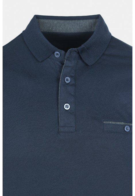 Man's dark blue polo t-shirt with pocket