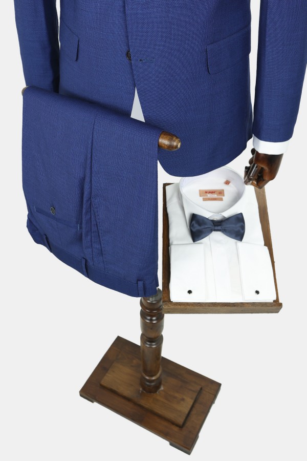 Man's blue suit mixed wool