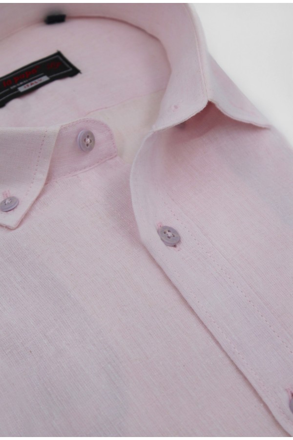Man's pink linen shirt    