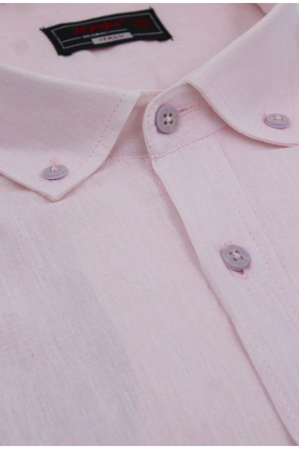 Man's pink linen shirt    