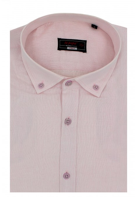 Man's pink linen shirt    