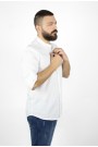 Ανδρικό λευκό λινό πουκάμισο μάο slim fit 