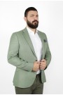 Ανδρικό πράσινο σακάκι με σχέδιο ύφανσης mixed wool