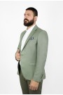 Ανδρικό πράσινο σακάκι με σχέδιο ύφανσης mixed wool