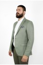Ανδρικό πράσινο σακάκι με σχέδιο ύφανσης mixed wool