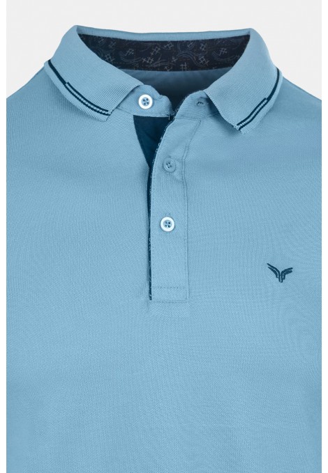 Man's aqua polo t-shirt