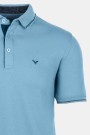Man's aqua polo t-shirt