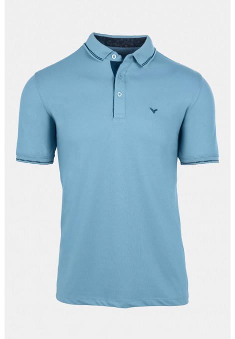 Man's aqua polo t-shirt