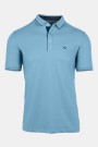 Man's aqua polo t-shirt