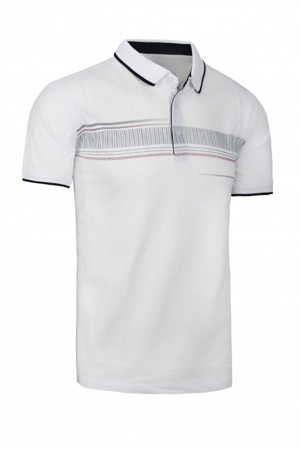 Ανδρική λευκή μπλούζα polo 