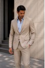 Ανδρικό μπεζ Κοστούμι Mixed Wool