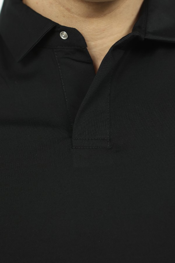Men black polo t-shirt