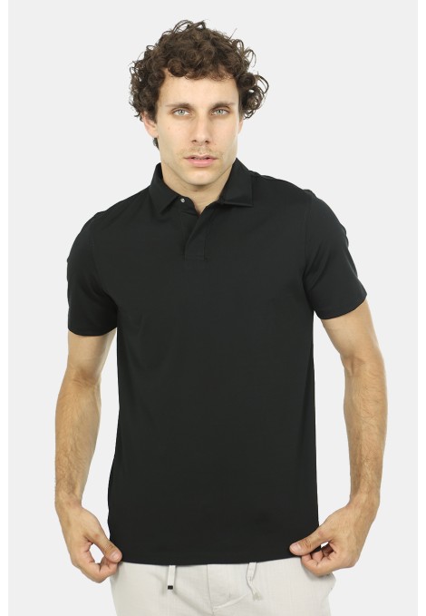 Men black polo t-shirt