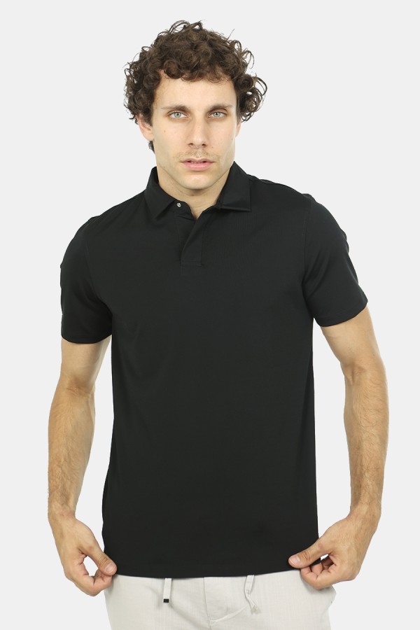 Men black polo t-shirt