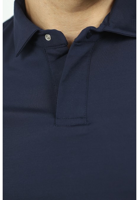 Men dark blue polo t-shirt