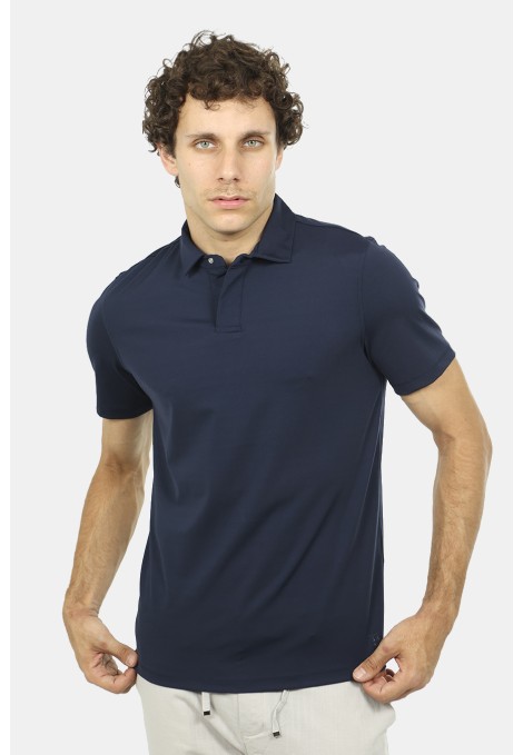 Men dark blue polo t-shirt