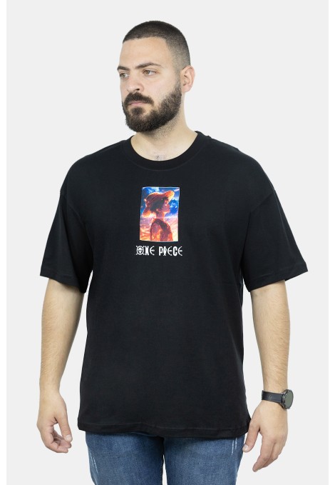 ONE PIECE Men's Black Oversize T-shirt