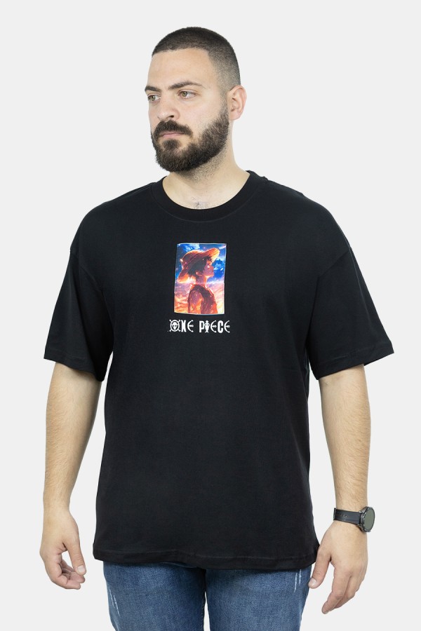 ONE PIECE Men's Black Oversize T-shirt