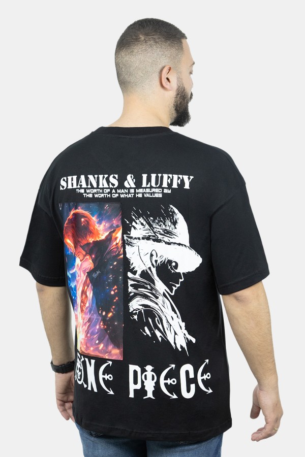 ONE PIECE Men's Black Oversize T-shirt