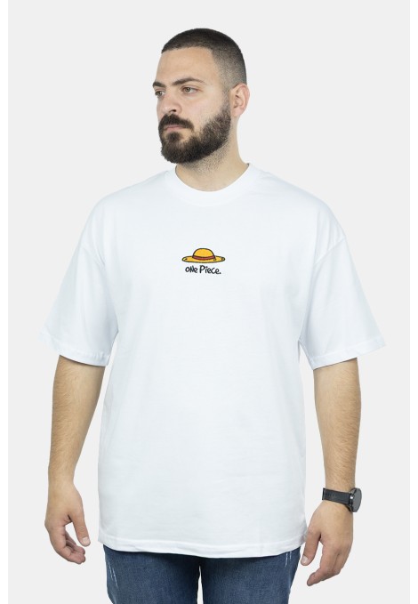 ONE PIECE Men's White Oversize T-shirt