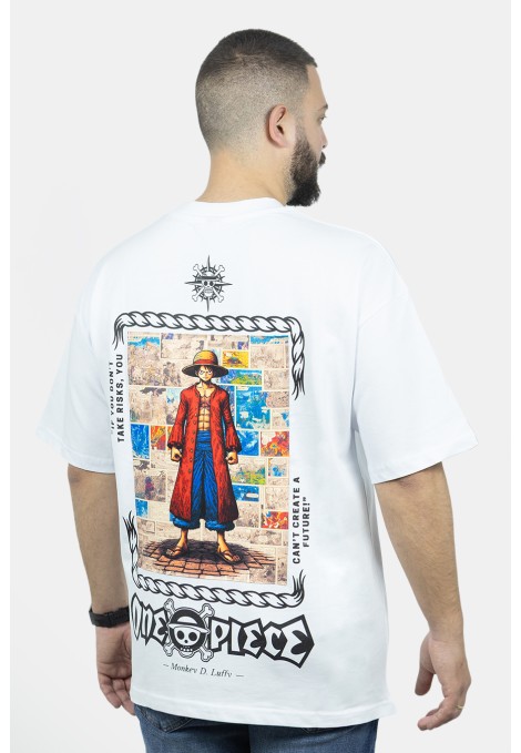 ONE PIECE Men's White Oversize T-shirt