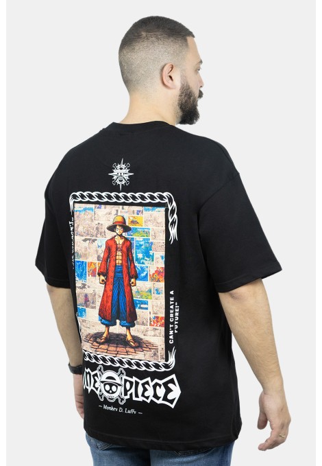 ONE PIECE Men's Black Oversize T-shirt