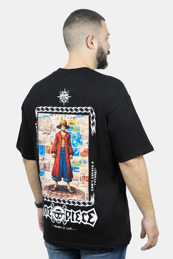ONE PIECE Men's Black Oversize T-shirt
