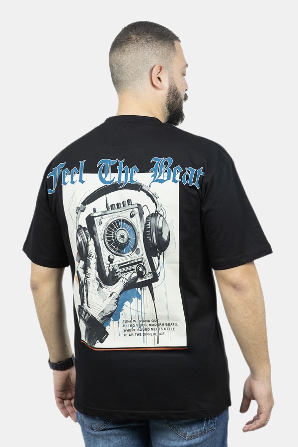 Ανδρική Μαύρη Μπλούζα Oversize 