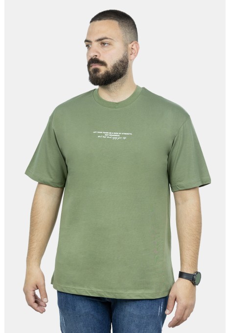 Ανδρική Χακί Μπλούζα Oversize 