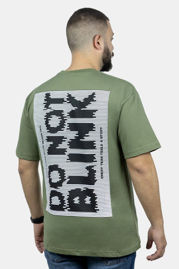 Ανδρική Χακί Μπλούζα Oversize 