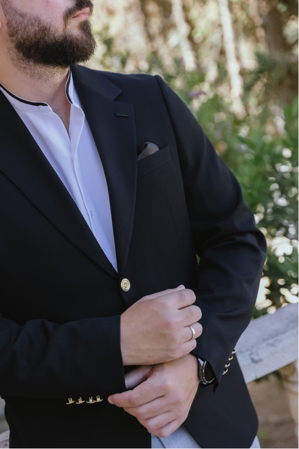 Ανδρικό Μαύρο Σακάκι Mixed Wool