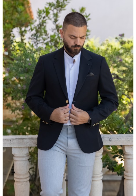 Ανδρικό Μαύρο Σακάκι Mixed Wool