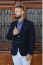 Ανδρικό Σκούρο Mπλε Σακάκι Mixed Wool