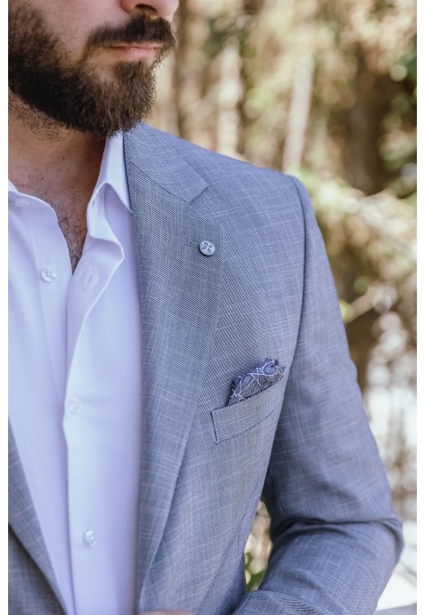 Men's summer Suit in Sky Blue-Mixed Wool
